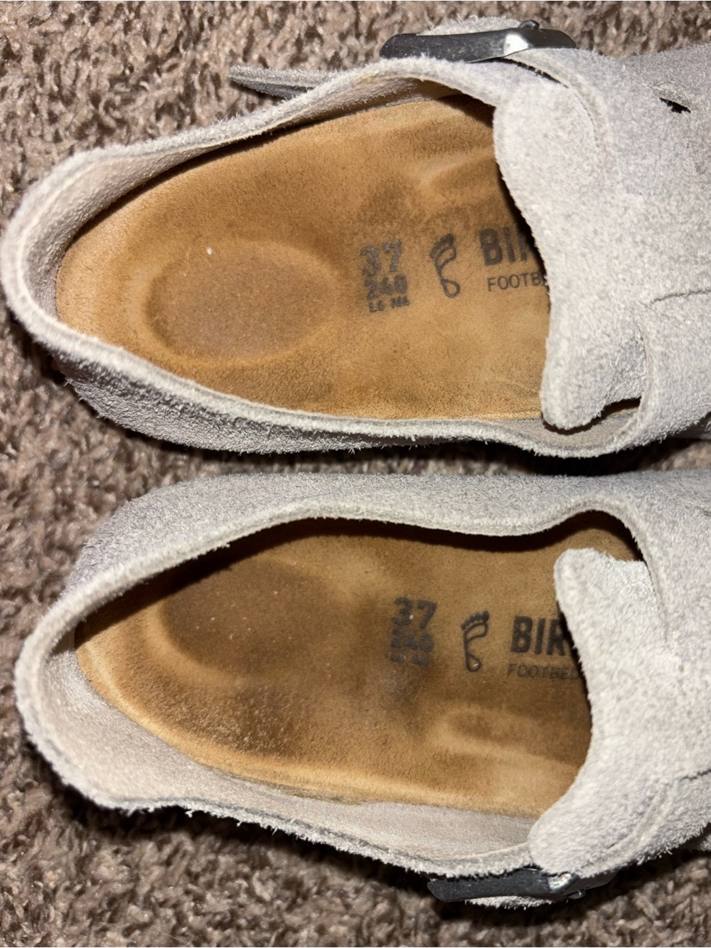 Birkenstock Women's Suede Mules in Light Gray - Picture 4 of 4